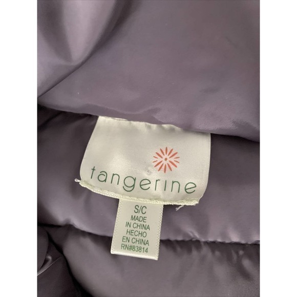 Tangerine‎ Vest Womens Small Lime Green Yellow Puffer w Hood Full Zip w Pockets - Picture 6 of 9